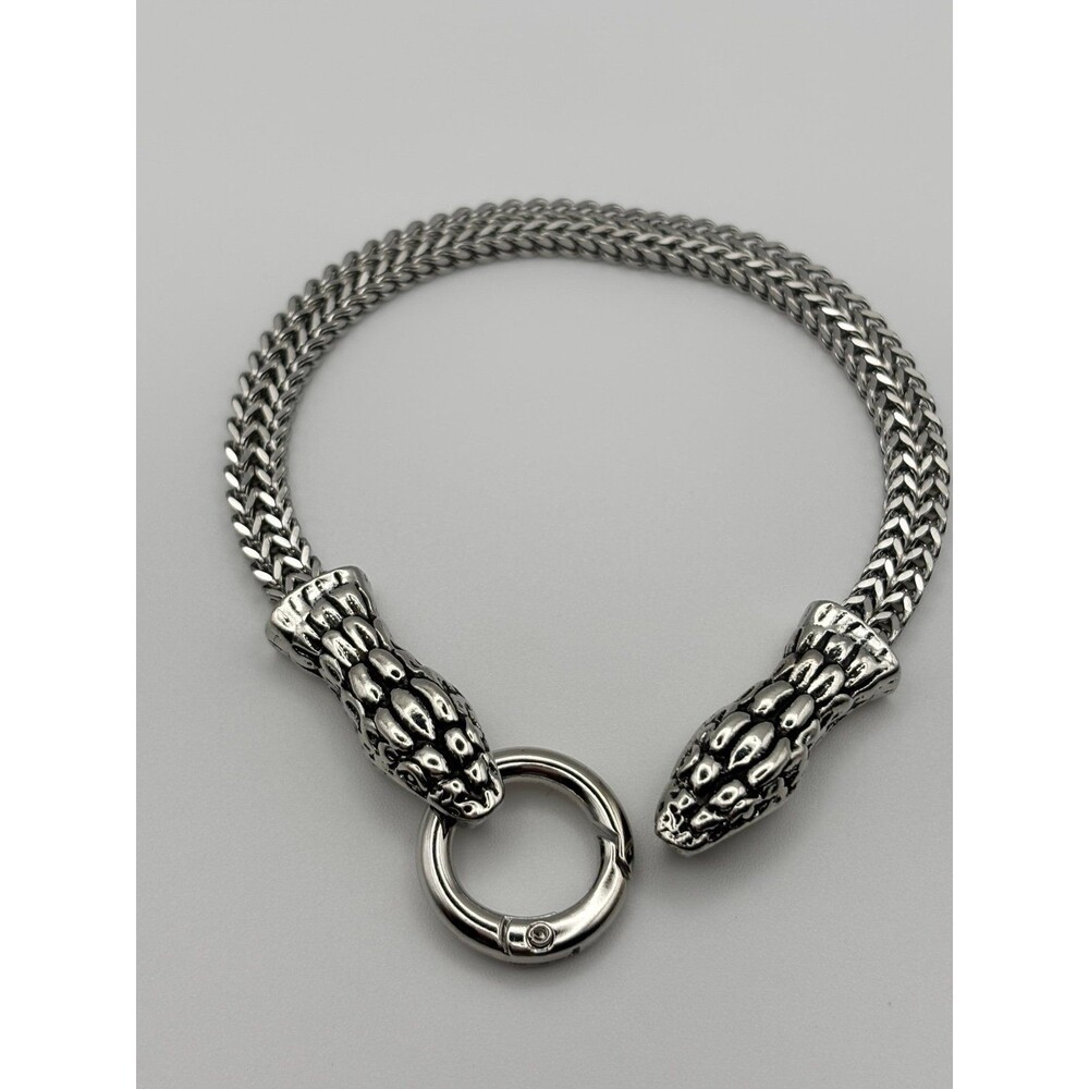 Men's Stainless Steel Snake Head Chain Bracelet